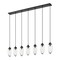 Z-Lite Arden Linear Chandelier, 7-Light, 4.75 In.W x 54 In.L x 12 In.H, Matte Black/Clear 651P-7L-MB - alternate 1